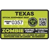 Texas TX Zombie Hunting Permit - Hunter Response Team Unit 4" Outbreak Sticker