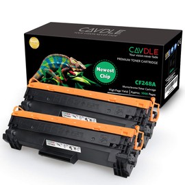 CAVDLE (with New Chip) CF248A Compatible Toner Cartridge Ink Replacement for HP 48A CF248A Work with HP M15a M15w M16a M16w MFP M28a M28w M29a M29w Black - 2 Packs