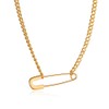 ANGLEQUEEN Safety Pin Necklace for Women Sparkling Crystal Dainty 18K
