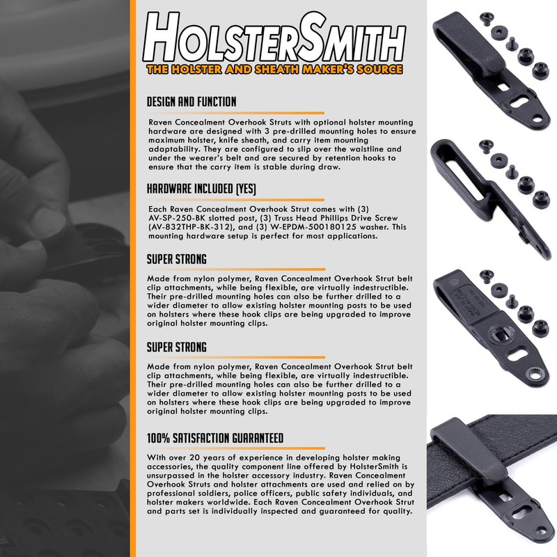 HolsterSmith - Raven Concealment - Holster Mounting Belt Clip -