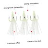 SUPVOX Glow-in-The-Dark Squid Hooks 4 Claw Fishing Octopus Bait Night