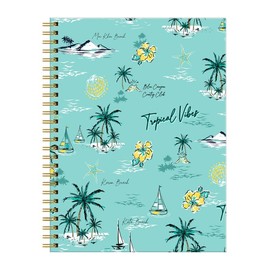 FVBAO Spiral Journal Notebook for Women,A5 College Ruled Notebooks 6"x 8.4", 120 Pages Lined Journal with Premium Thick Paper,Perfect for School Office Home Gifts(Tropical Beach)