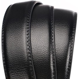 Men's Leather Belt, Formal Dress Genuine Ratchet Belts with Adjustable Automatic Buckle (gold)