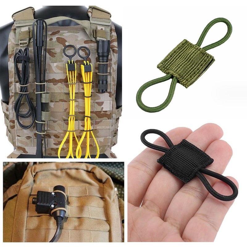 XINGSUI Pack of 16 Elastic Webbing, Tactical Retainer Outdoor Tool,
