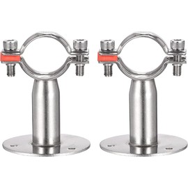 Hsthe Sea Pack of 2 Wall Mount Ceiling Mount Pipe Bracket (Φ25-27 mm) Adjustable Stainless Steel Bracket Clip, Ideal for Fixing Pipes, Pipes or Rods