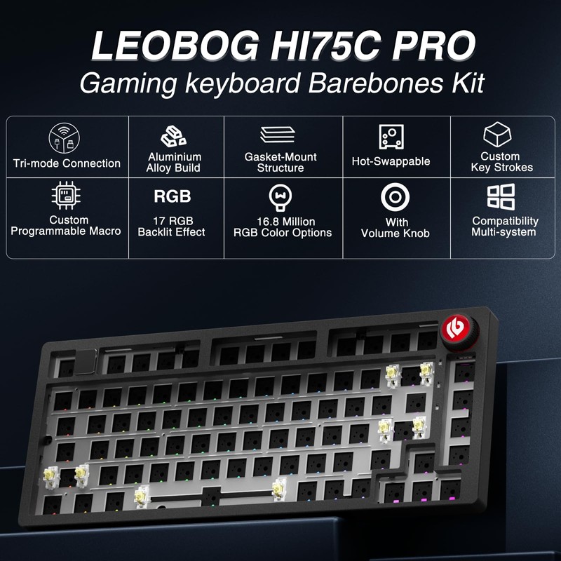 LEOBOG Hi75C Pro Wireless Mechanical Keyboard Kit – Aluminum Alloy