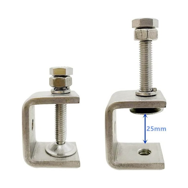 0-25Mm Mini Stainless Steel C Clamps for Mounting, 6Pcs Heavy