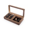 Luxury Solid Walnut Wood Ring Box with Glass Window -