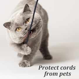 UNICRAFTALE Cable Wrap Cord Protector From Cats Dogs 5m Black Flexible Cable Sleeve for Cable Management Polyester Cable Cord Organizer Protect Cords From Pets for TV Computer Home Theater Office