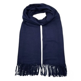 WESTEND CHOICE Ladies Scarves Pashmina Shawls and Wraps Large Scarf for Women Wedding Shawl Bridesmaid Stole Plain Winter Warm Scarves 200 x 70 cm (Navy)