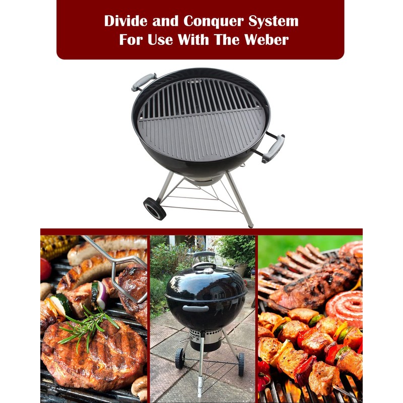 KAMaster 22" Half Moon Cast Iron Cooking Grate Grill Accessory