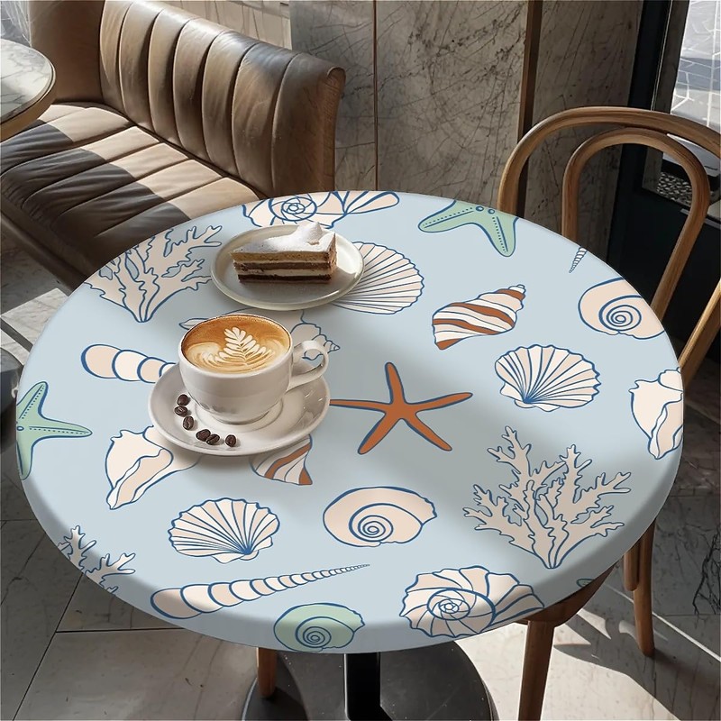 Outdoor Round Tablecloth with Elastic Band, Diameter 90 cm, Elastic