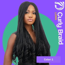 Darling Empress Collection Curly Braids Hair Extensions (#1) – 60 Inch, 6X, French Curl, Long Curly Braiding Hair, Soft Lightweight, Tangle-Free, Heat Resistant Fiber 1 Pack