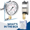 SENCTRL 3000 Psi Glycerin Liquid Filled Hydraulic Pressure Gauge, 2.5"