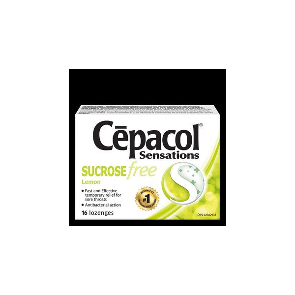 Cepacol Sensations Sucrose Free Lemon Lozenges 16 Count