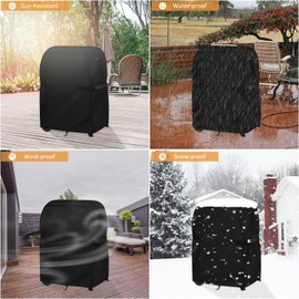 Dokon Barbecue Covers Waterproof Heavy Duty 600D Oxford Fabric Gas BBQ Cover Windproof Anti-UV Large Outdoor Barbeque Grill Cover fits Weber, Char Broil, Outback & more (76x66x109cm) - Black