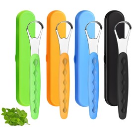 Limpiador de Lengua Acero Inoxidable con Estuche de Transporte. Raspador de Lengua, Kit de Limpieza Bucal para Limpiador. (4 Colores)