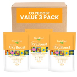 Truly Free OxyBoost - Oxygen Stain Remover Powder for Laundry | Color Safe Stain Remover for Clothes | Chlorine-Free Whitener for Whites & Colors | Oxy Cleaner with Sodium Percarbonate - Pack of 3