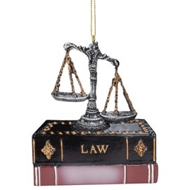 Kurt Adler Scales of Justice Bronze Toned 4 inch Resin Decorative Hanging Ornament