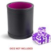 Leather Dice Cup with Purple Felt Lining