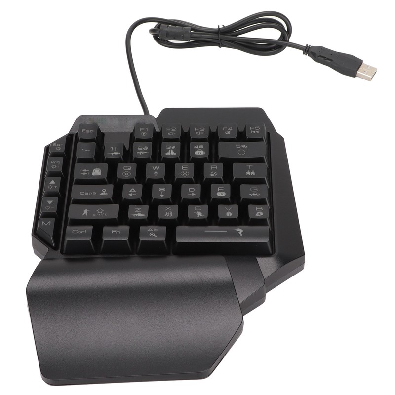 One Handed Gaming Keyboard 39 Keys Luminous Ergonomic Design Anti