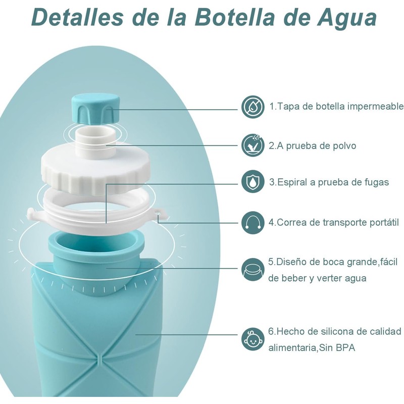 Botella de agua plegable 600 ml oBoAA BBA – Sin