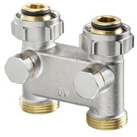 Oventrop Umlenkstück mit Absperrung in Durchgangsform für vertauschten Vor- und Rücklauf