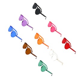 BESPORTBLE Transparent Jelly Coloured Glasses UV Protection Creative for Photo Props and Fashion Accessories, various colours