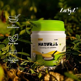 LaSyL LaSyL Natural Cooking Oil Solidifier Powder, Hard Up to 68 Cups of Fry Oil Away from Mess, 100% Plant-Based Oil Hardener for Disposal, Value Pack 24 Oz