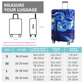 Travelkin - Fundas de equipaje para veliz aprobadas por TSA, protector de funda para veliz de 18 a 32 pulgadas, Galaxia, XL(29-32inch suitcase)