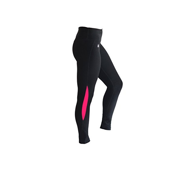 dimok Yoga Pants High-Waist Tummy Control w Hidden Pocket - Black with Variety Inserts (M, Black Pink Insert)