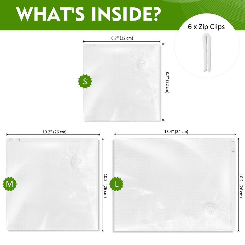 Vacuum Sealer Bags (Medium Size 30 Bags)