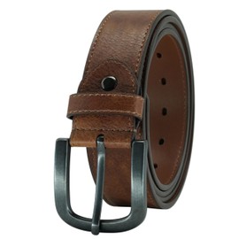 LABMGW Men's Belt Big and Tall Leather Jeans Dress Brown Belt Men 56 to 58 Inch