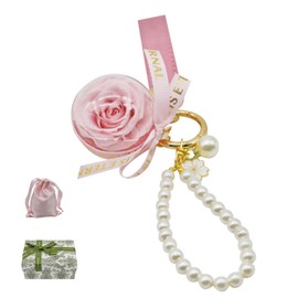 Rose ISLAND Preserved Flower Keychain, Women's Bag, Accessory, Cute, Stylish, For Women, Children, Car, Keys, Birthday Gift, Christmas Gift, Pink