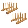 efbock Plate Rack Holder for Kitchen Cabinets Bamboo Wood Chopping