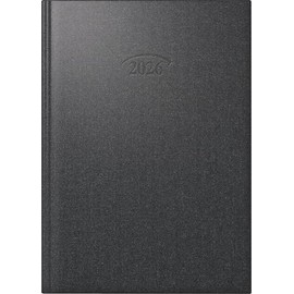 BRUNNEN Book Calendar Model 765 2026 | A5, Plastic, Volcanic Black