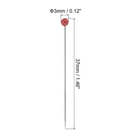 PATIKIL Sewing Pins, 100 Pcs 1.5 Inch Pearlized Ball Head Pins Straight Pin for Fabric, Decorative, Cloth Making, DIY, Red