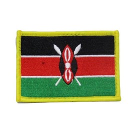 Moon Knives Kenya Country Flag Wholesale lot of 3 Iron On Patch - Party Decorations Supplies For Parades - Prime Outside, Garden, Men Cave Decor Flag