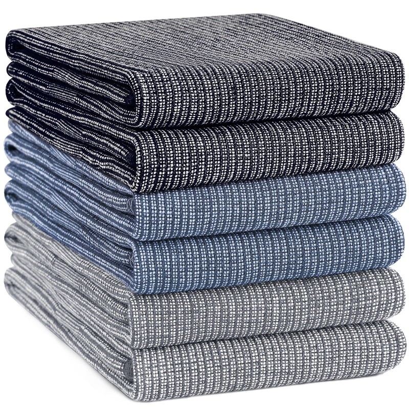 smiry Premium Kitchen Towels(18"x 28", 6 Pack), Large Cotton Dish
