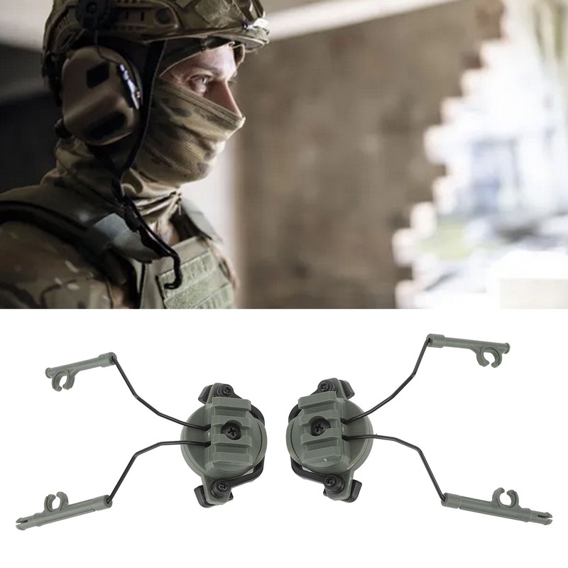 2Pcs Suspension Headset Bracket Helmet 19‑21mm Rail Adapter Rotatable Headphones