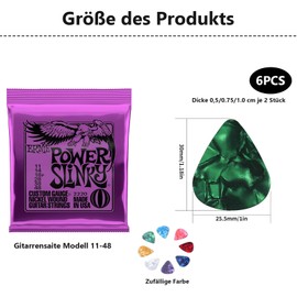 Electric Guitar Strings - 9-42 Gauge and 6 Guitar Picks, Electric Guitar Strings, Regular Slinky Classical Nickel Wound Guitar Strings, Electric Guitar Bass Strings, Replacement Guitar Strings