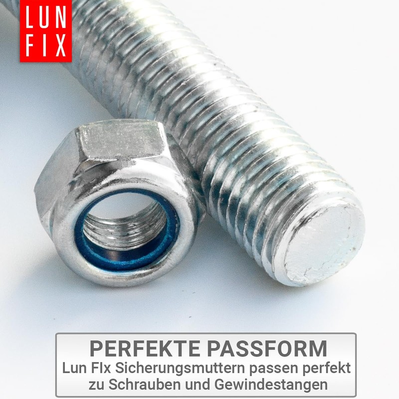 Locking Nuts M12-10 Pieces DIN 985 Self-Locking Nuts with Nylon