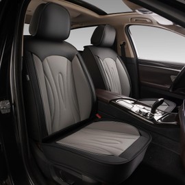 JIAMAOXIN Car Seat Covers Full Set Fit for Ford Taurus 2002-2019,Waterproof Laux Leather Seat Protectors for 5-Seat Vehicles(Black&Grey)