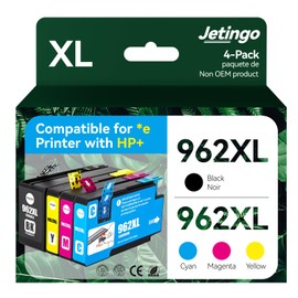 962xl Ink Cartridges Combo Pack for HP 962XL Black and Color Replacement for HP OfficeJet Pro 9010e 9015e 9010 9012 9015 9018e 9025e Printers (4-Pack Black Cyan Magenta Yellow)