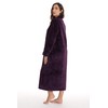 Just Love Textured Plush Zipper Lounger Robe for Women, Wine,