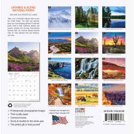 RED EMBER Select Untamed & Scenic National Parks 2025 Hangable Monthly Wall Calendar | 12" x 24" Open | Thick & Sturdy Paper | Giftable