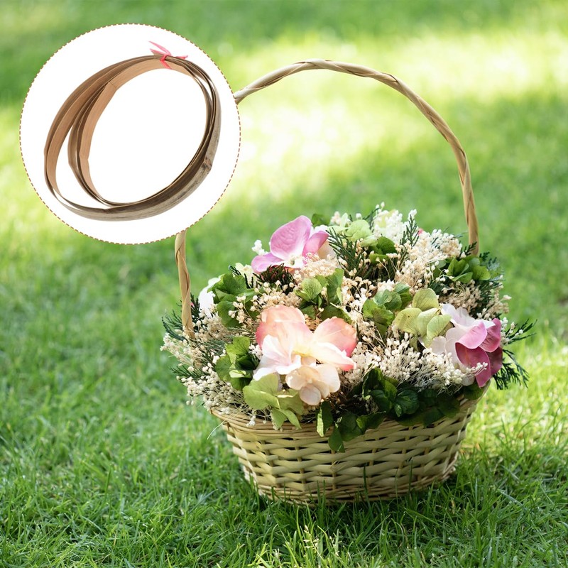 STOBOK Bamboo Weaving Strip Roll Flat Bamboo Strip for Basket