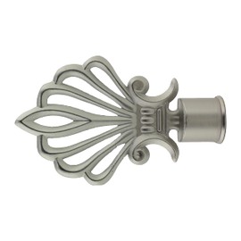 GIRASOLE HOME® 2 x Zinc Alloy (Satin Nickel) Curtain Rod End for 18-20mm Diameter