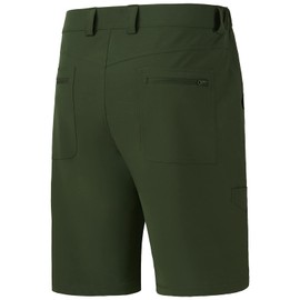 Bassdash FP01M 10.5” Mens Fishing Cargo Shorts Quick Dry UPF 50+ Water Resistant Army Green