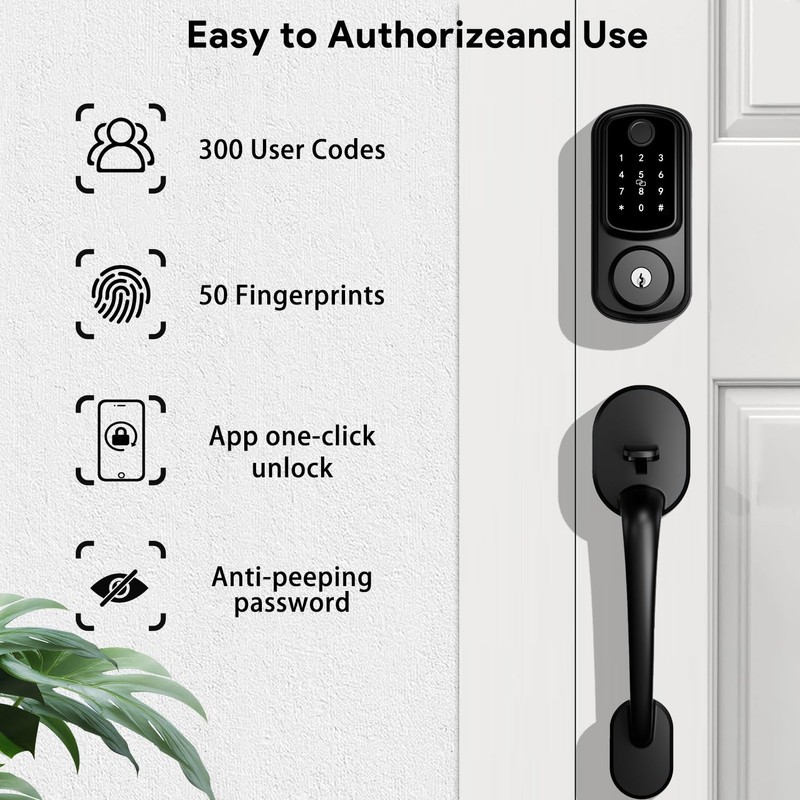 Keyless Entry Door Lock with Handle Set, Keyless Entry Deadbolt